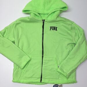 VICTORIA SECRET PINK REVERSIBLE SHERPA LINED FULL-ZIP NEW